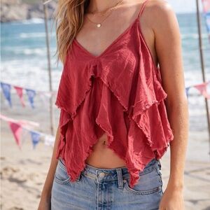 bishop + young Coral Layered Camisole